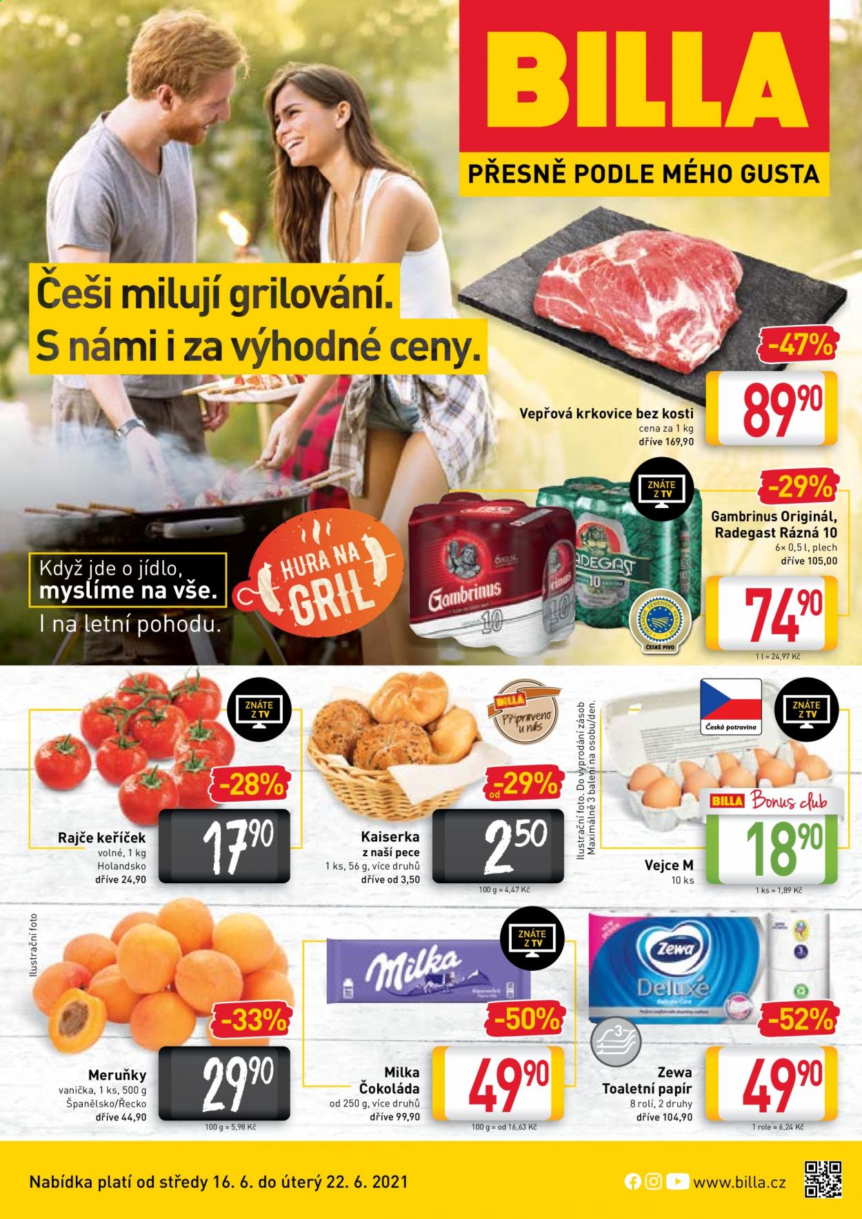Leták BILLA - 16.6.2021 - 22.6.2021. Strana 1