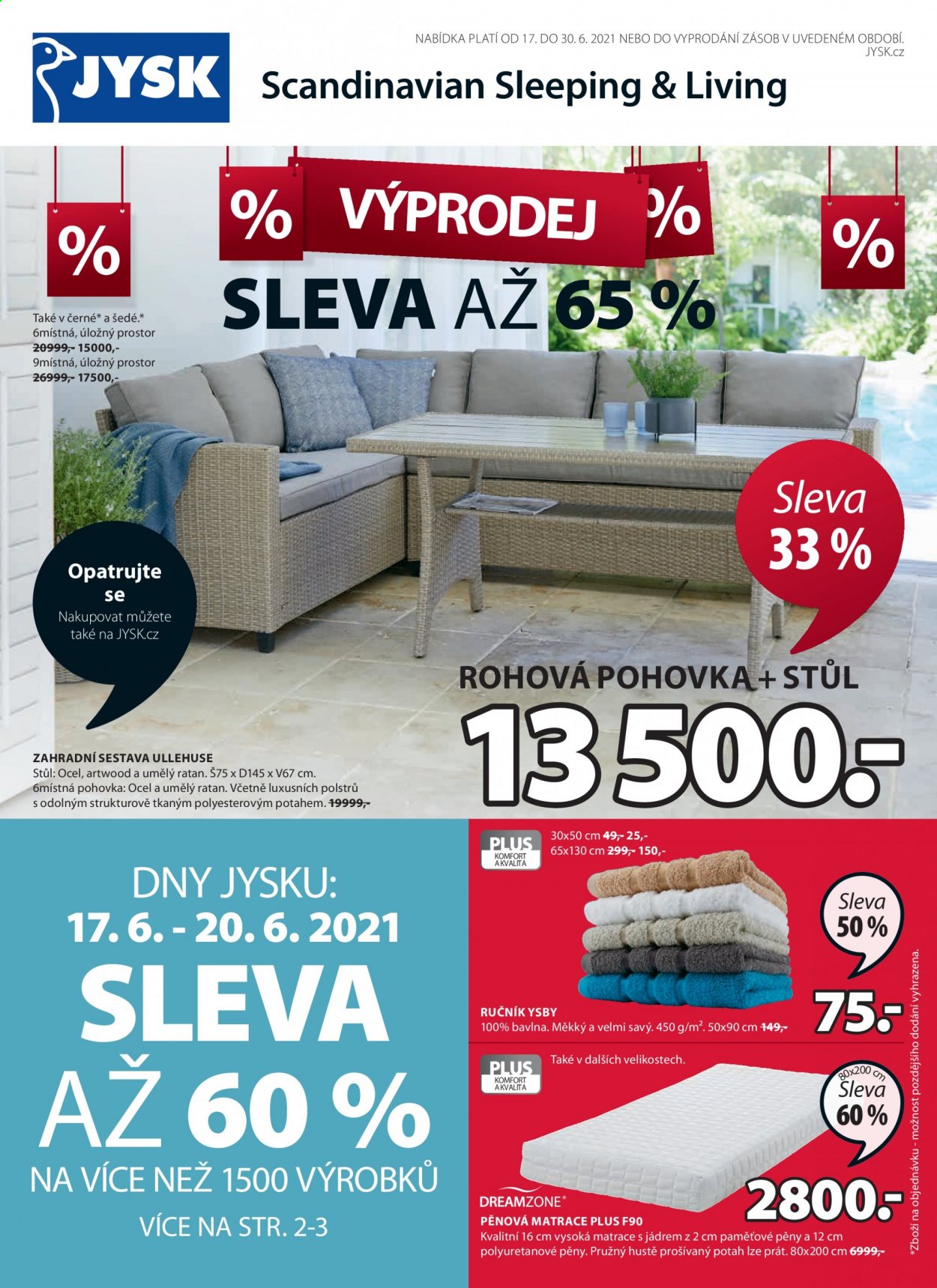 Leták JYSK - 17.6.2021 - 30.6.2021. Strana 1