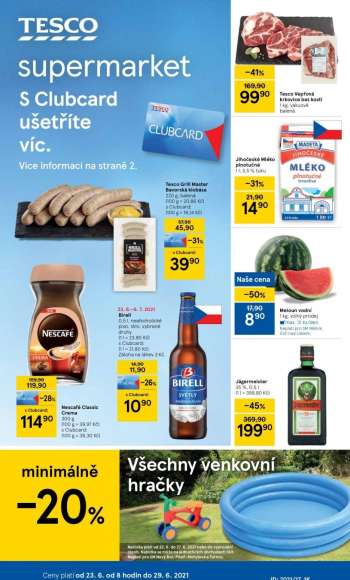 Leták TESCO supermarket - 23.6.2021 - 29.6.2021.