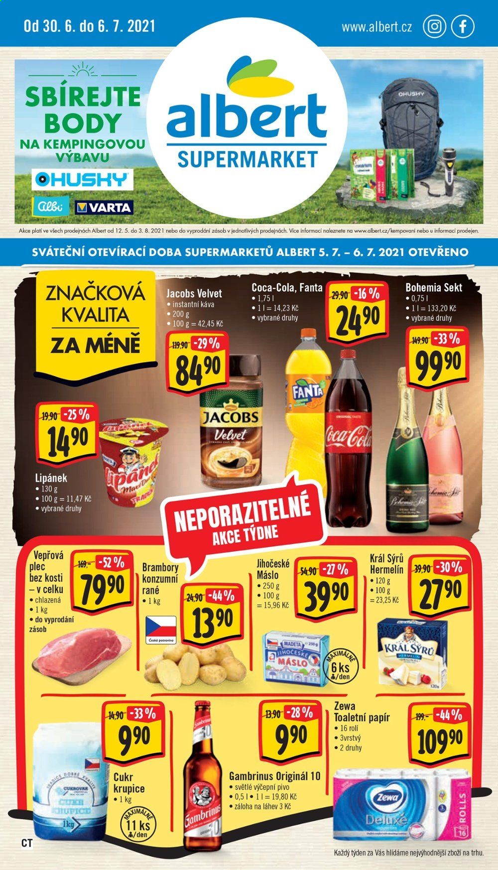 Leták Albert Supermarket - 30.6.2021 - 6.7.2021. Strana 1
