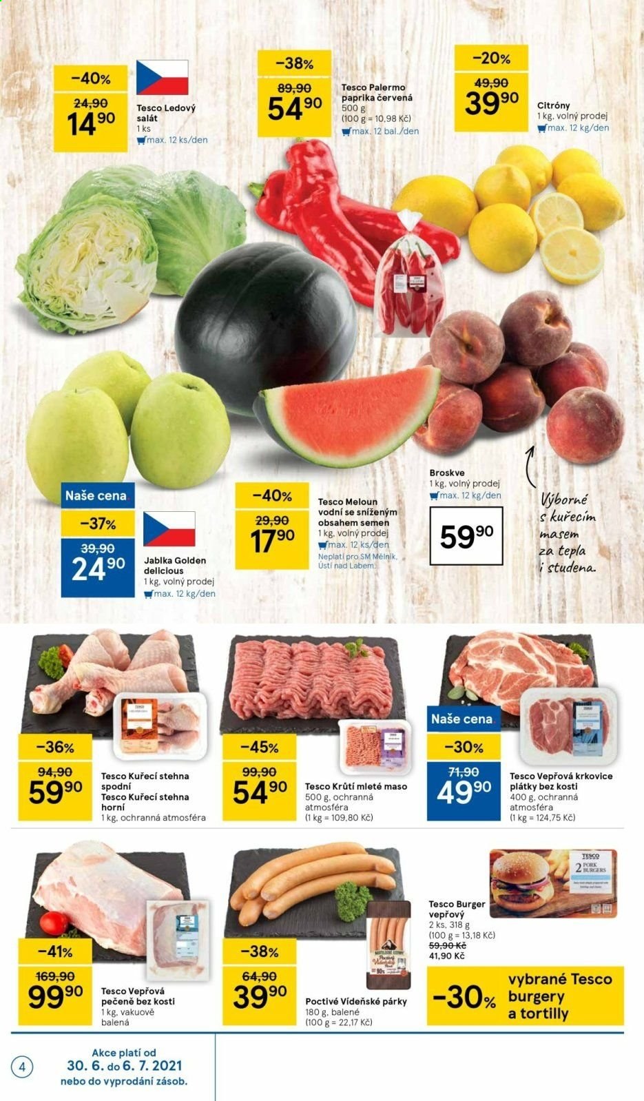 Leták TESCO supermarket - 30.6.2021 - 6.7.2021. Strana 4
