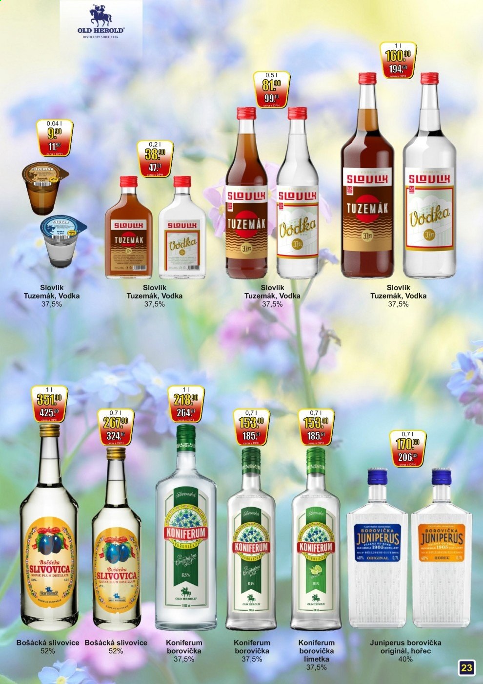 thumbnail - Leták Adam velkoobchod Šternberk - 1.7.2021 - 31.7.2021 - Produkty v akci - limetka, Herold, pivo, alkohol, vodka, rum, Tuzemák, slivovice, borovička. Strana 24.