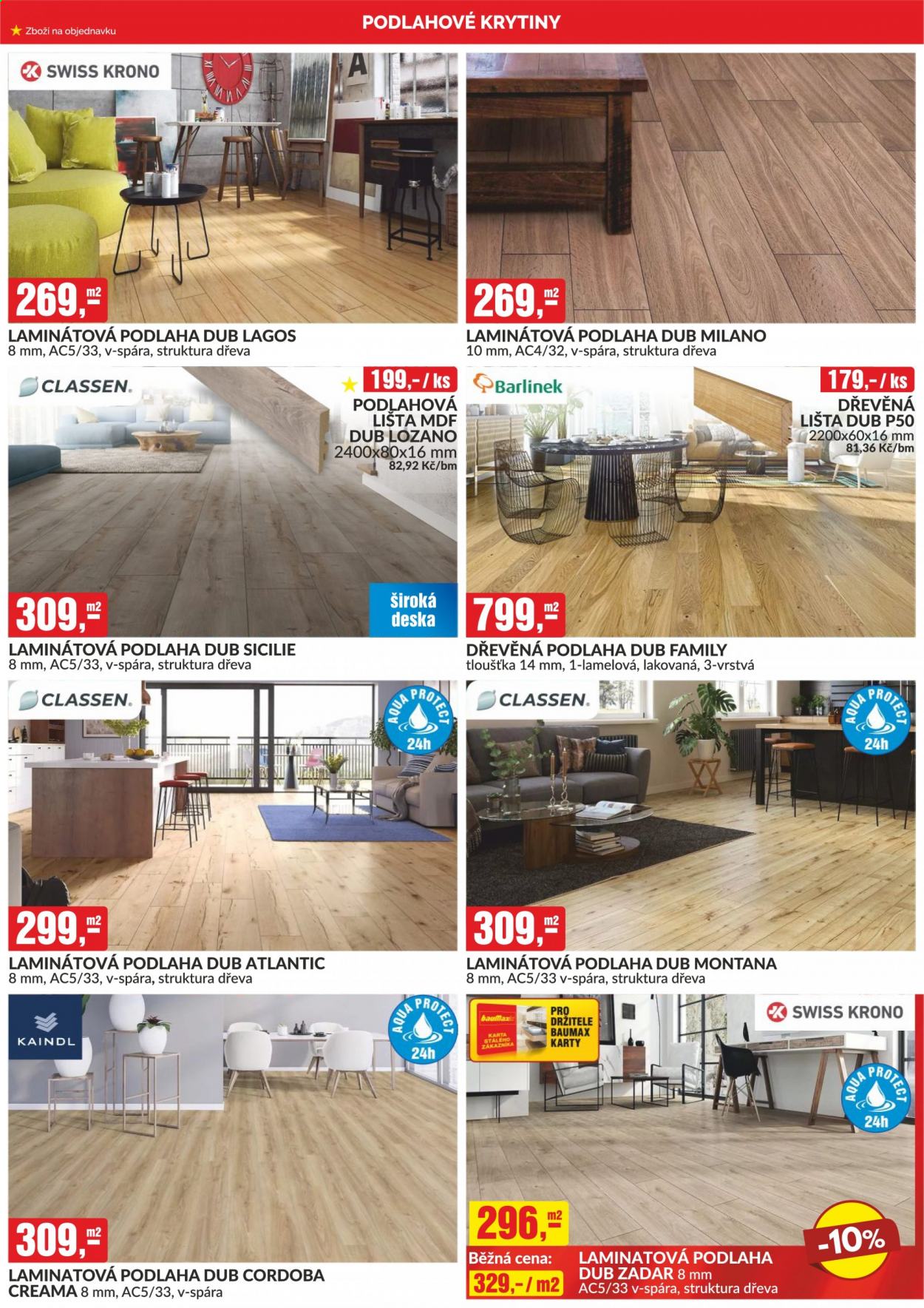 thumbnail - Leták Baumax - 1.7.2021 - 31.7.2021 - Produkty v akci - deska, podlahová lišta, podlahové krytiny, podlaha, dřevěná podlaha, laminátová podlaha. Strana 3.