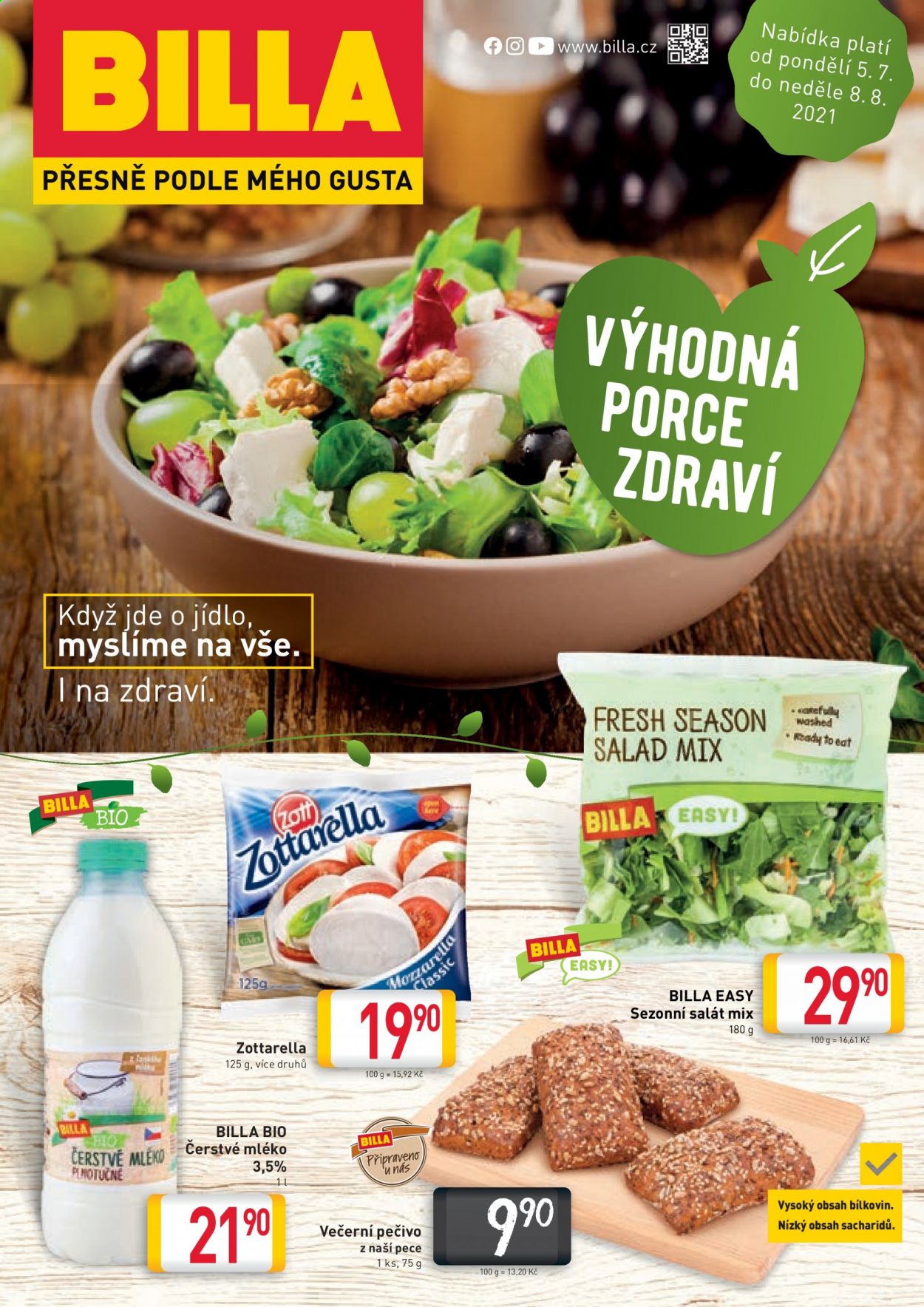 Leták BILLA - 5.7.2021 - 8.8.2021. Strana 1