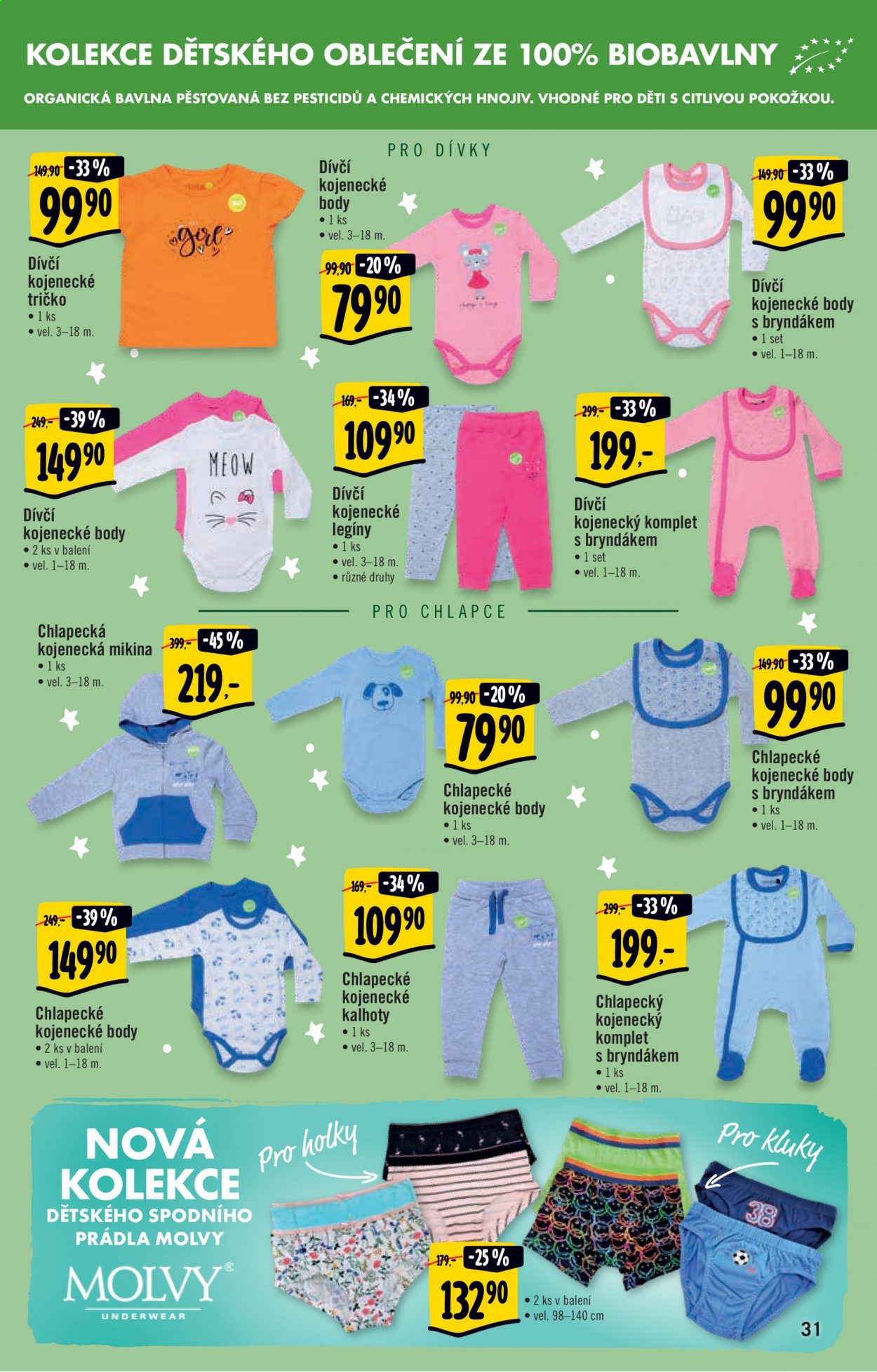 thumbnail - Leták Albert Hypermarket - 7.7.2021 - 13.7.2021 - Produkty v akci - tričko, legíny, kojenecké kalhoty, mikina, kojenecký komplet, kojenecké body, kalhotky, slipy. Strana 31.