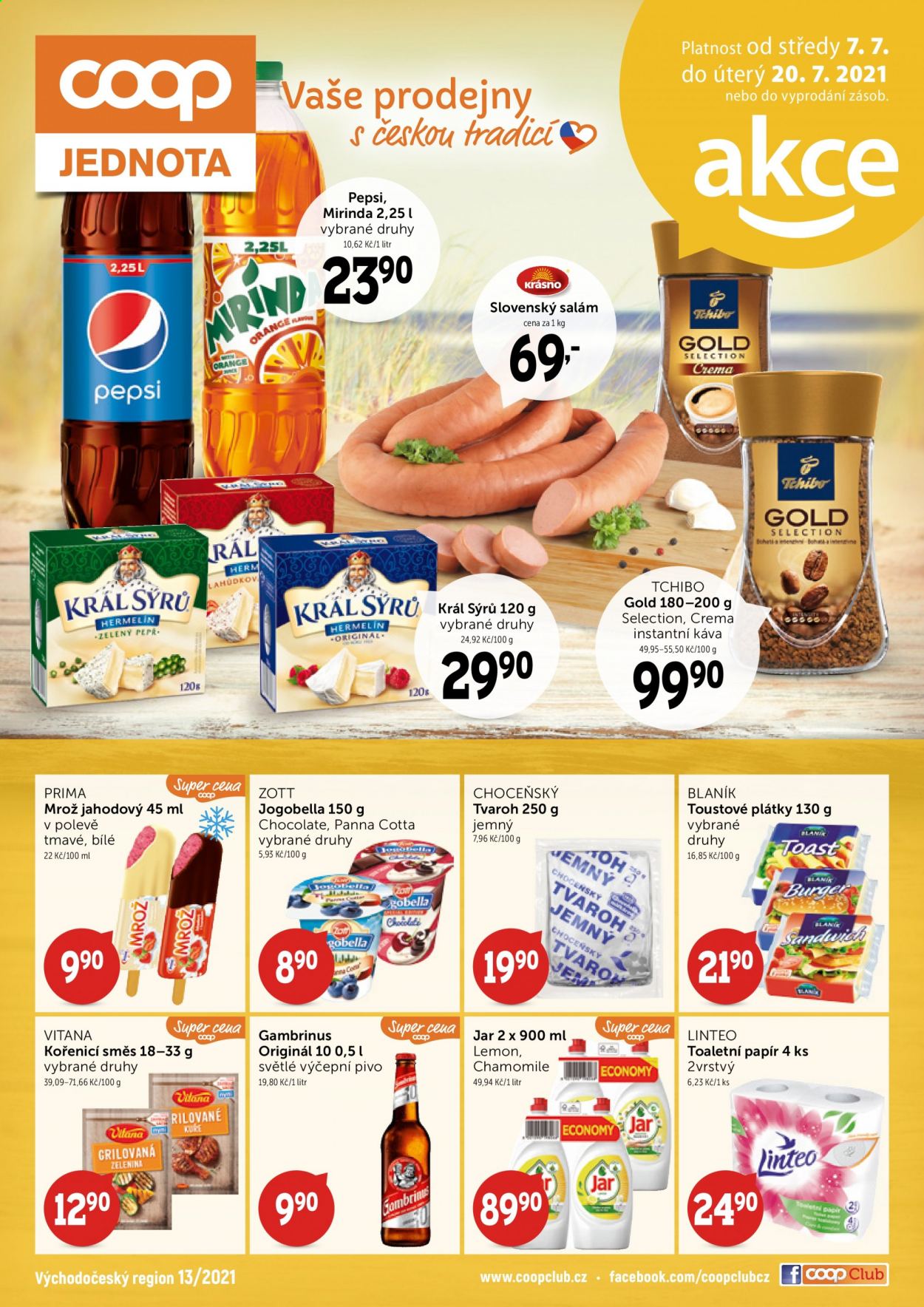 Leták coop JEDNOTA - 7.7.2021 - 20.7.2021. Strana 1