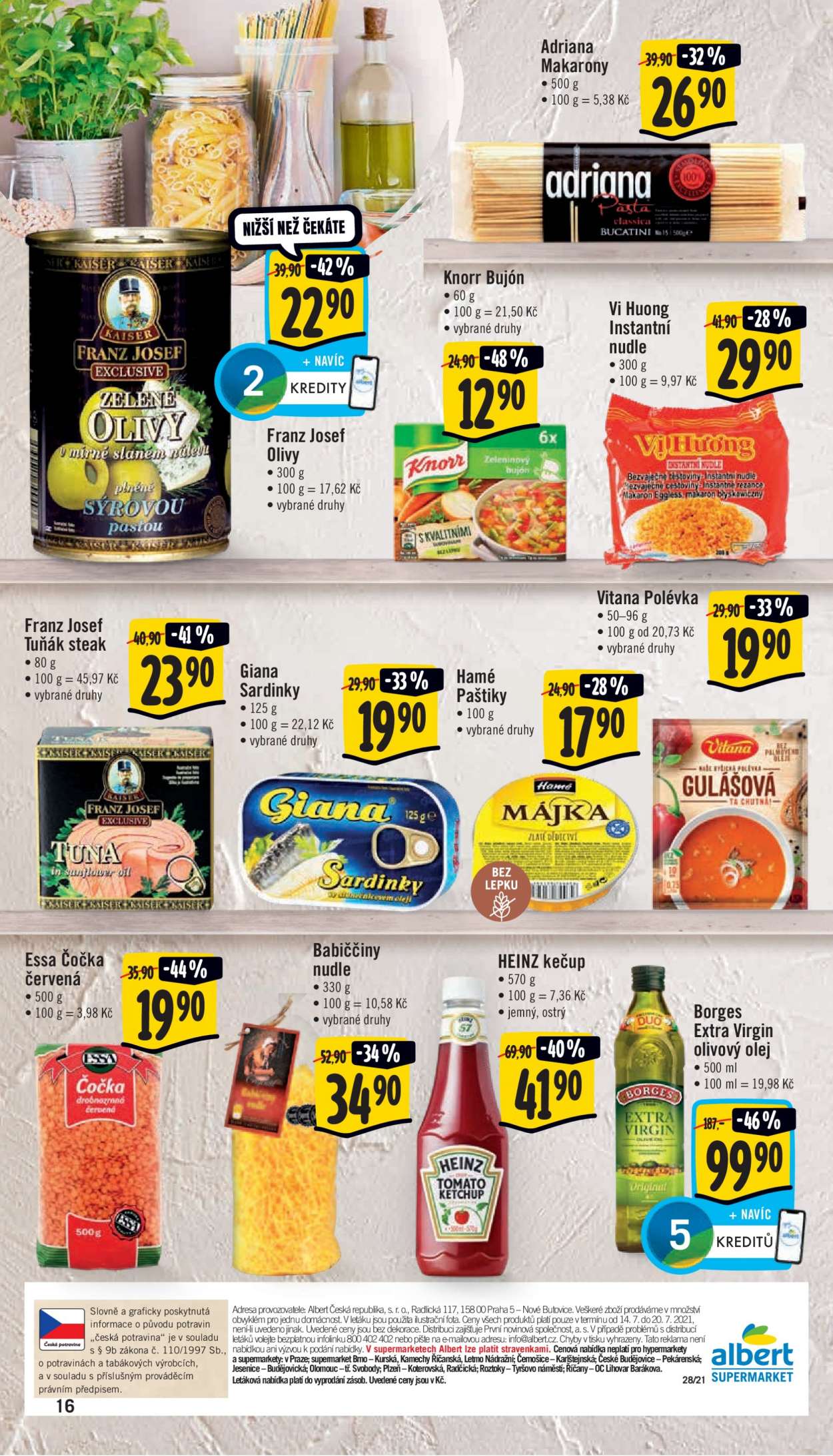Leták Albert Supermarket - 14.7.2021 - 20.7.2021. Strana 16