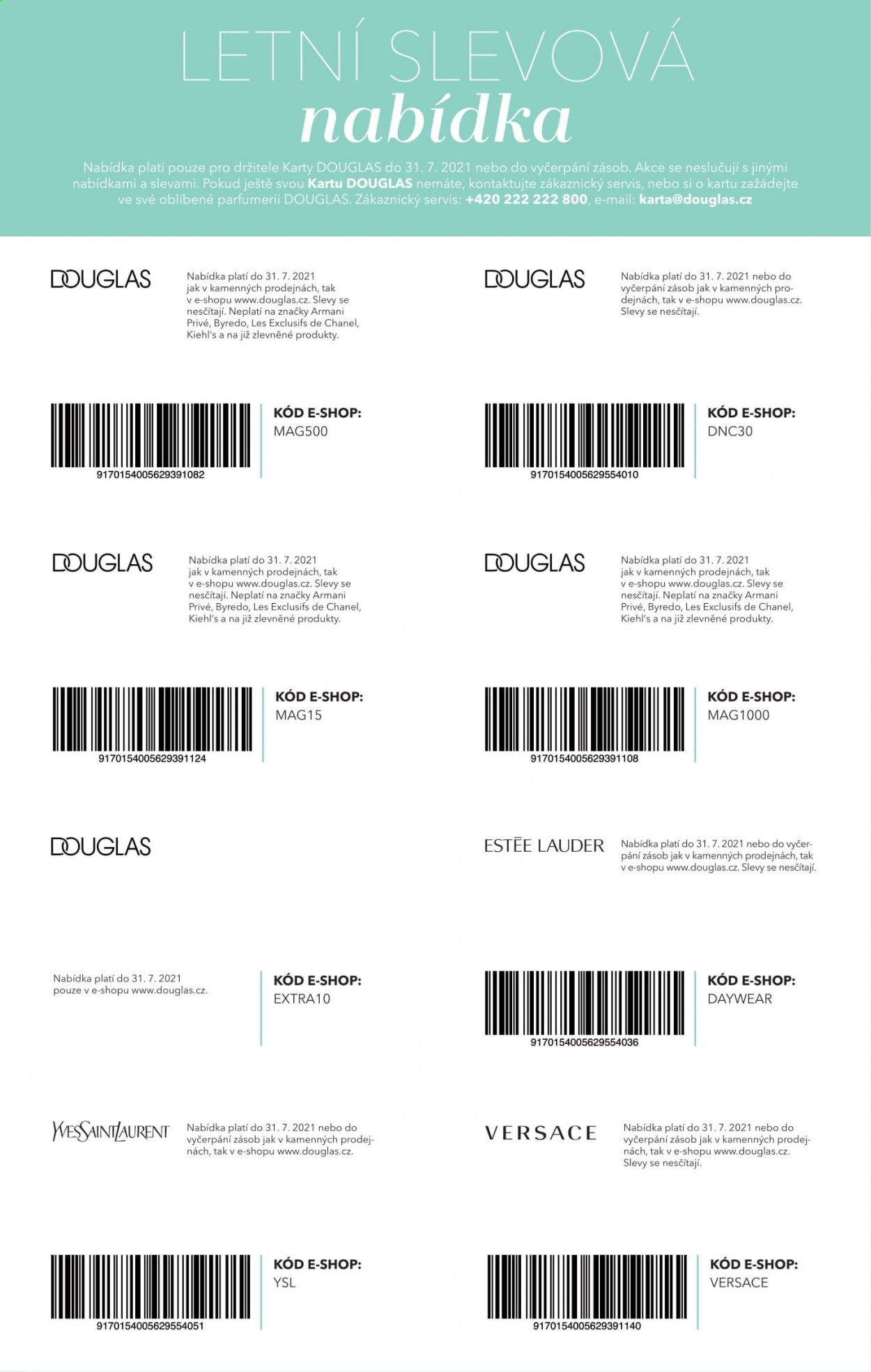 thumbnail - Leták Douglas - 1.7.2021 - 31.7.2021 - Produkty v akci - Chanel, Estée Lauder, Yves Saint Laurent, Versace, Giorgio Armani. Strana 3.