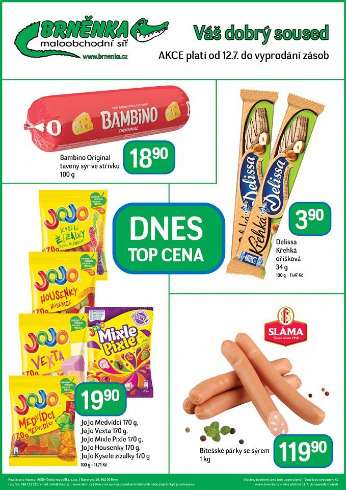 Leták Brněnka. Strana 1