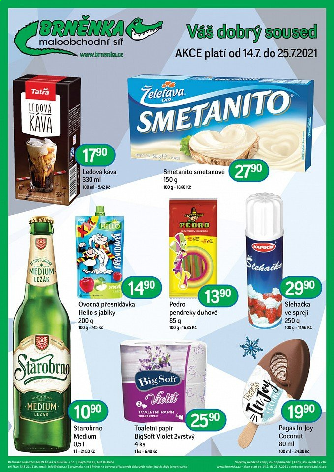 Leták Brněnka - 14.7.2021 - 25.7.2021. Strana 1
