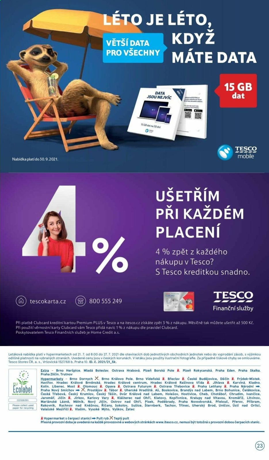Leták TESCO - 21.7.2021 - 27.7.2021. Strana 23