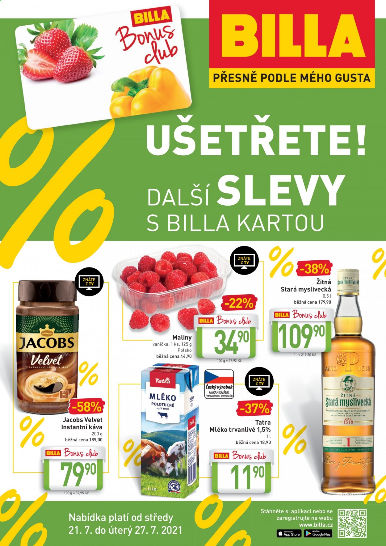 Leták BILLA - 21.7.2021 - 27.7.2021. Strana 1