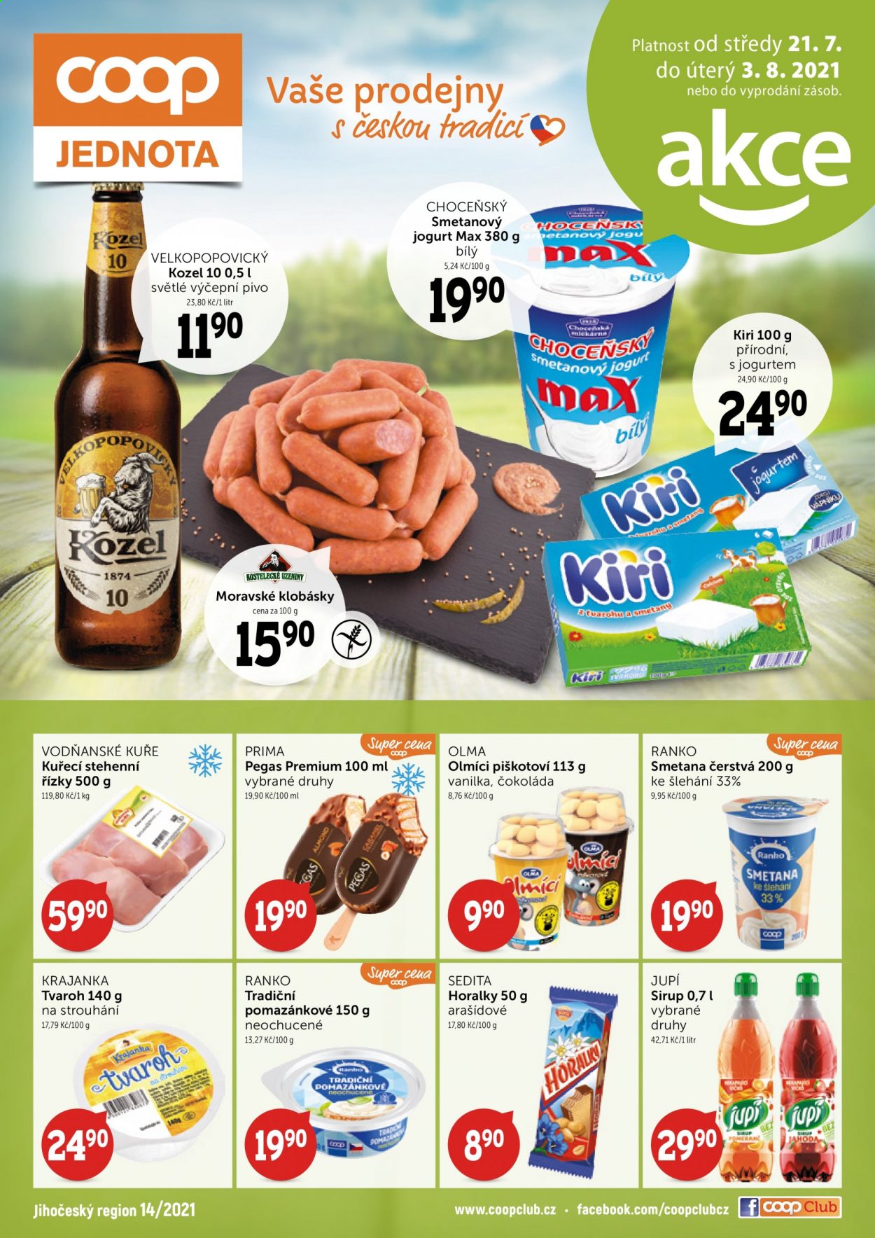 Leták coop JEDNOTA - 21.7.2021 - 3.8.2021. Strana 1