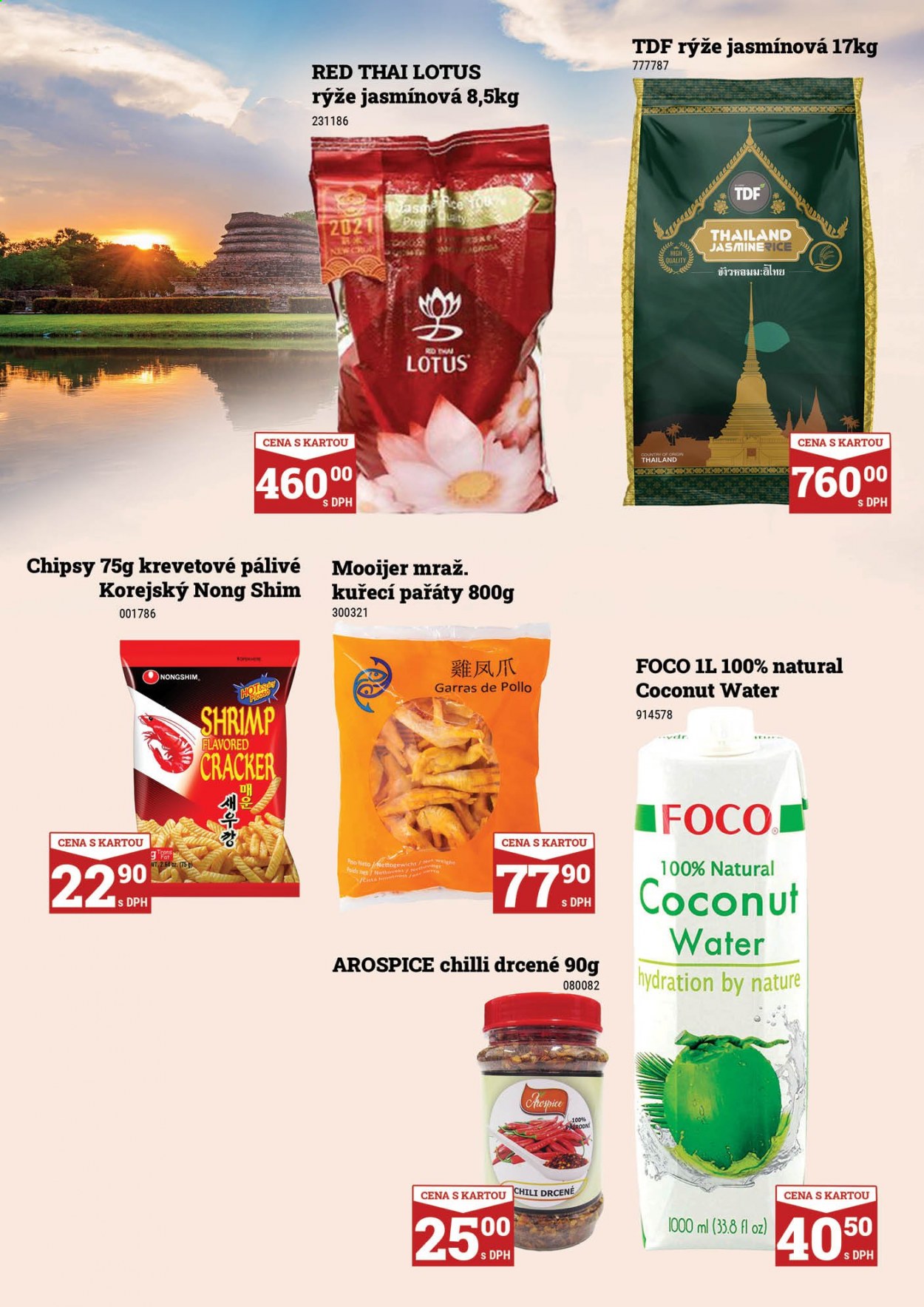 thumbnail - Leták Tamda Foods - 21.7.2021 - 27.7.2021 - Produkty v akci - Lotus, brambůrky, chipsy, cracker, rýže, jasmínová rýže, chilli. Strana 6.