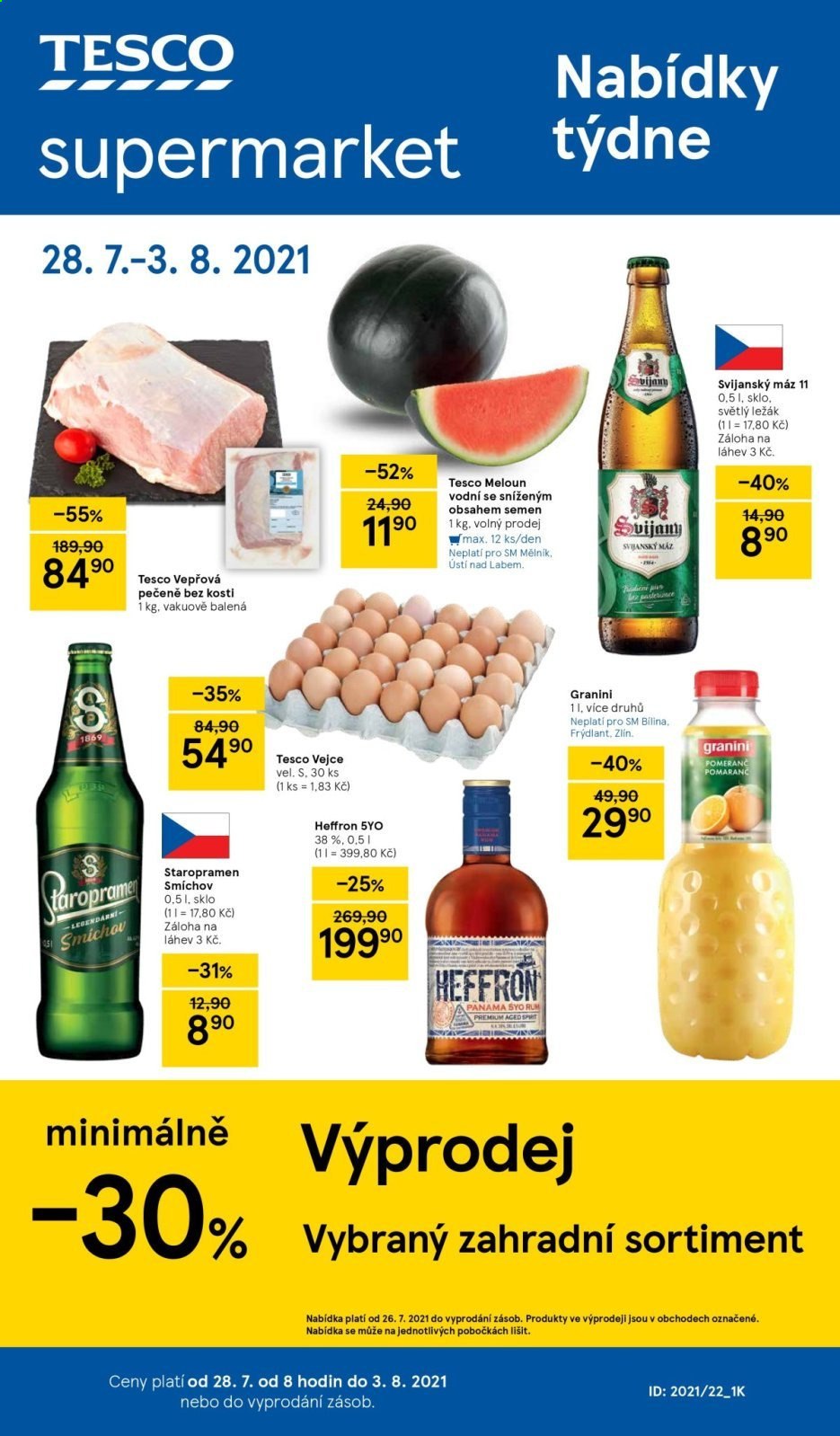 Leták TESCO supermarket - 28.7.2021 - 3.8.2021. Strana 1