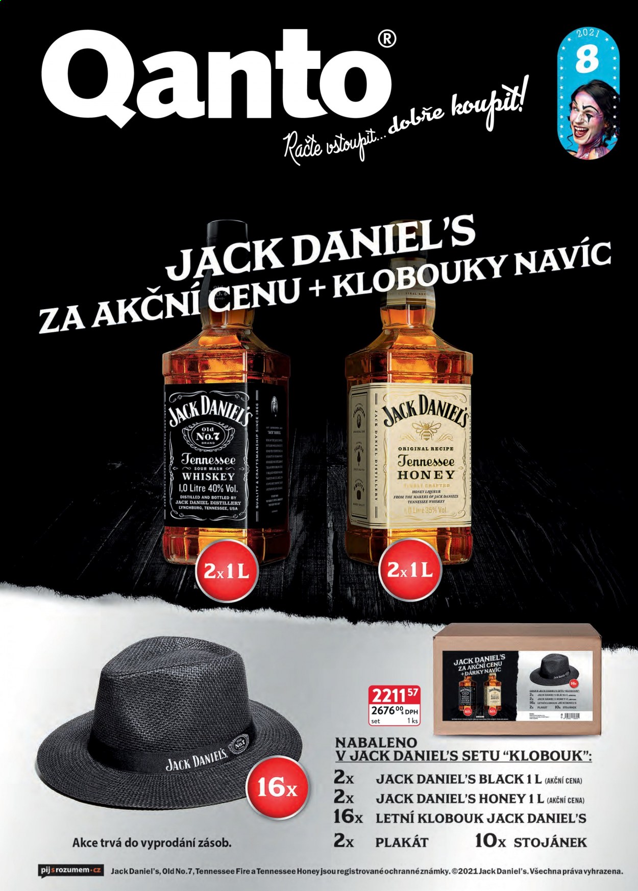 thumbnail - Leták Astur & Qanto velkoobchod - 1.8.2021 - 31.8.2021 - Produkty v akci - alkohol, whisky, Jack Daniel’s, Jar. Strana 1.