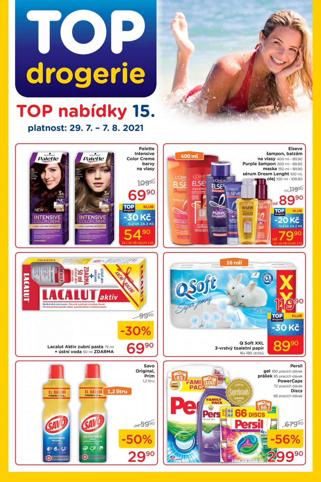 Leták TOP drogerie - 29.7.2021 - 7.8.2021. Strana 1