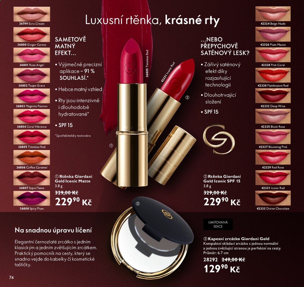 Leták ORIFLAME - 27.7.2021 - 16.8.2021. Strana 74