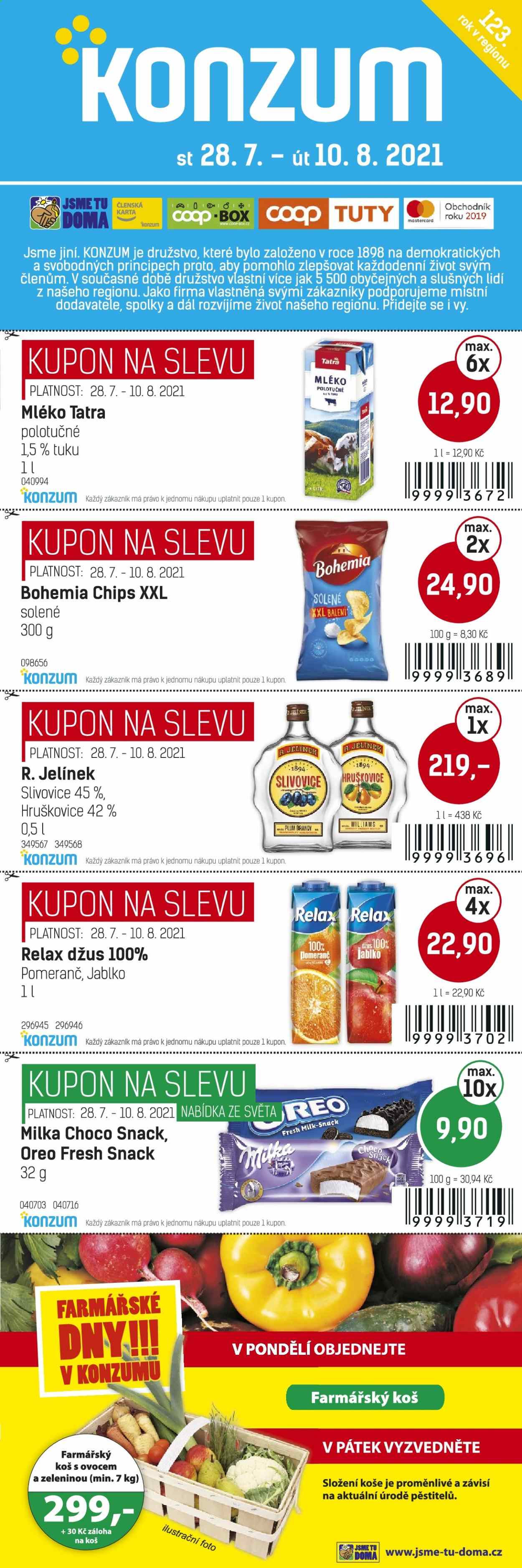 Leták Konzum - 28.7.2021 - 10.8.2021. Strana 1