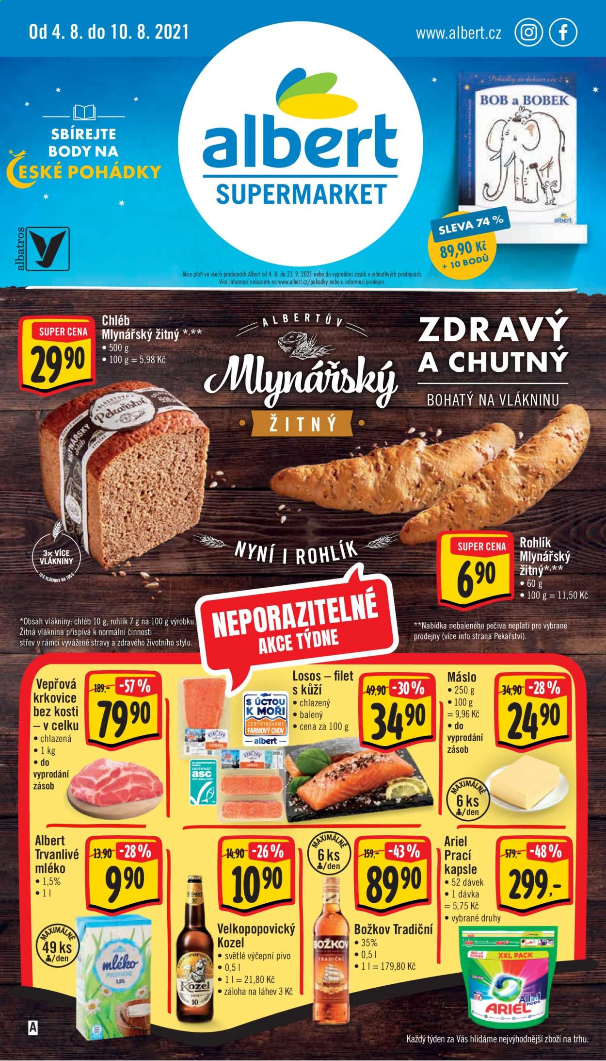 Leták Albert Supermarket - 4.8.2021 - 10.8.2021. Strana 1
