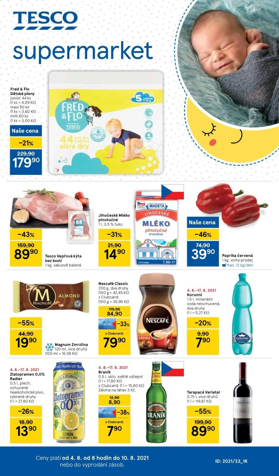 Leták TESCO supermarket - 4.8.2021 - 10.8.2021. Strana 1