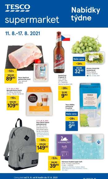Leták TESCO supermarket - 11.8.2021 - 17.8.2021.