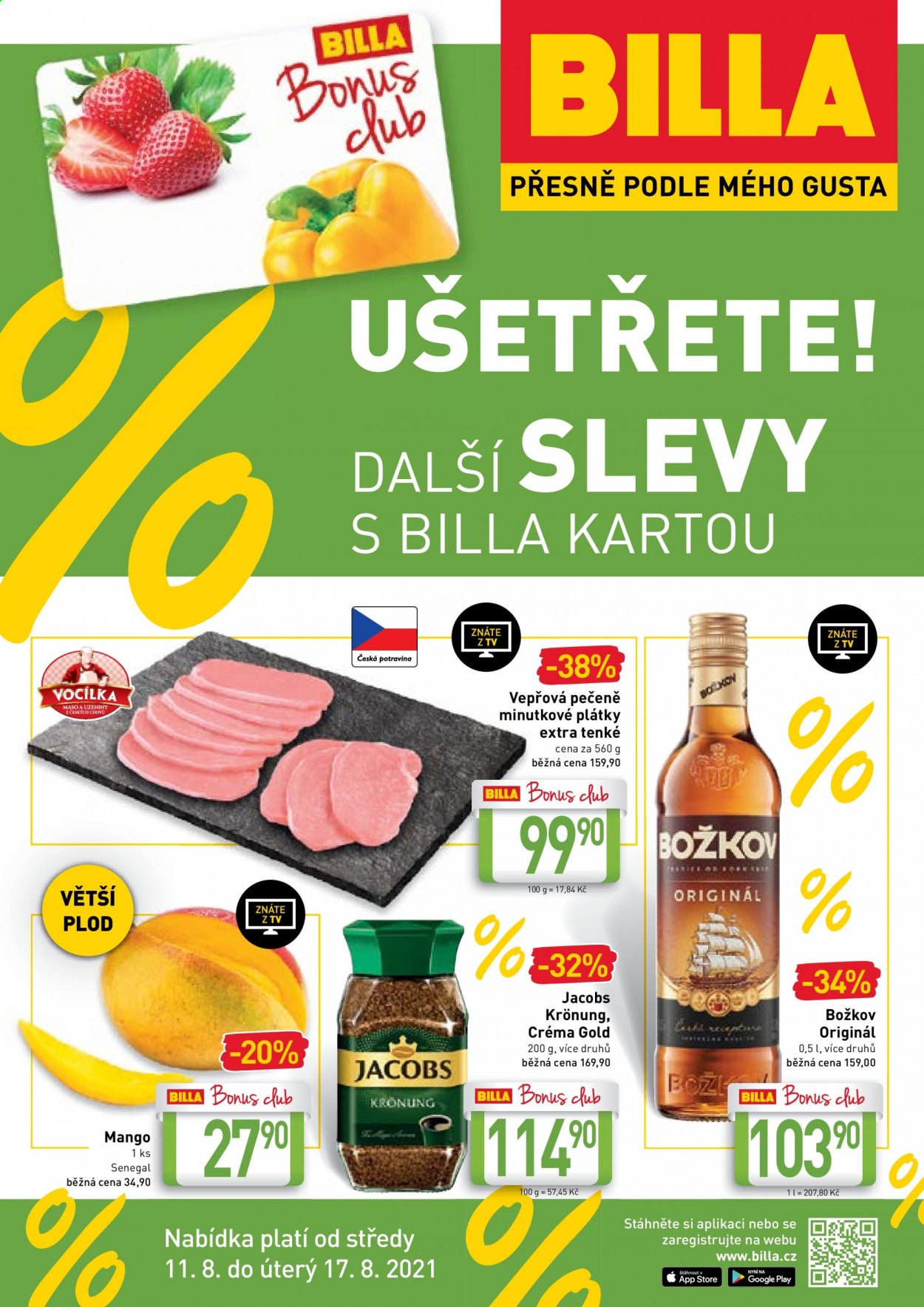 Leták BILLA - 11.8.2021 - 17.8.2021. Strana 1