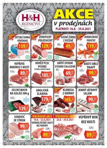 Leták Řeznictví H&H - 16.8.2021 - 29.8.2021.