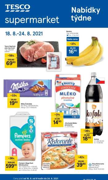 Leták TESCO supermarket - 18.8.2021 - 24.8.2021.