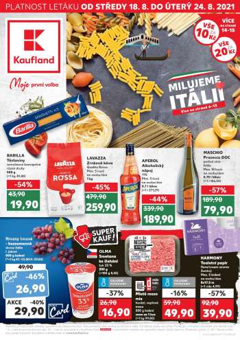 Leták Kaufland - 18.8.2021 - 24.8.2021.