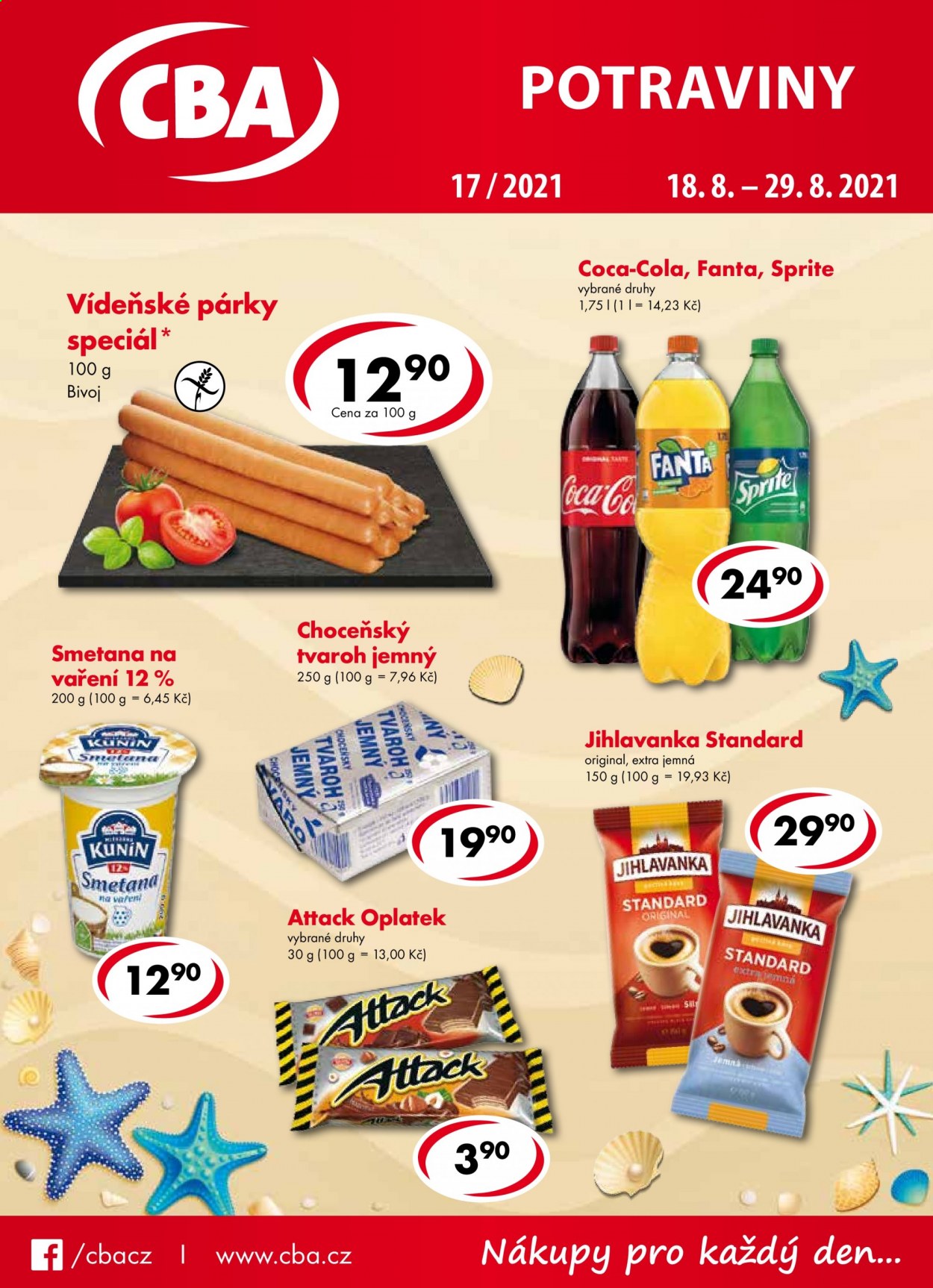 Leták CBA potraviny - 18.8.2021 - 28.8.2021. Strana 1