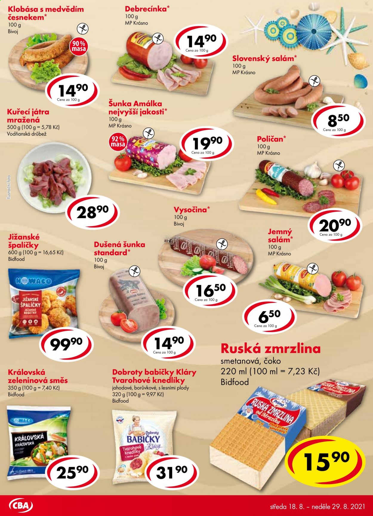 Leták CBA potraviny - 18.8.2021 - 28.8.2021. Strana 3