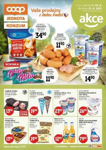 Leták coop JEDNOTA - 18.8.2021 - 31.8.2021.