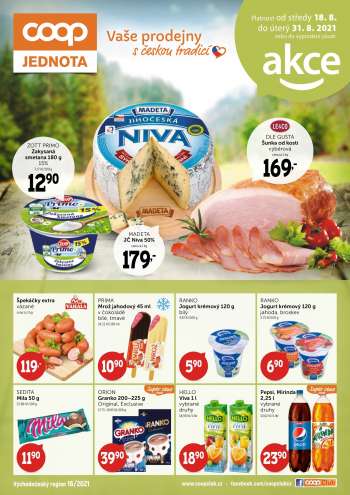 Leták coop JEDNOTA - 18.8.2021 - 31.8.2021.