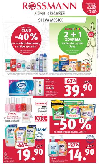 Leták ROSSMANN - 18.8.2021 - 31.8.2021.