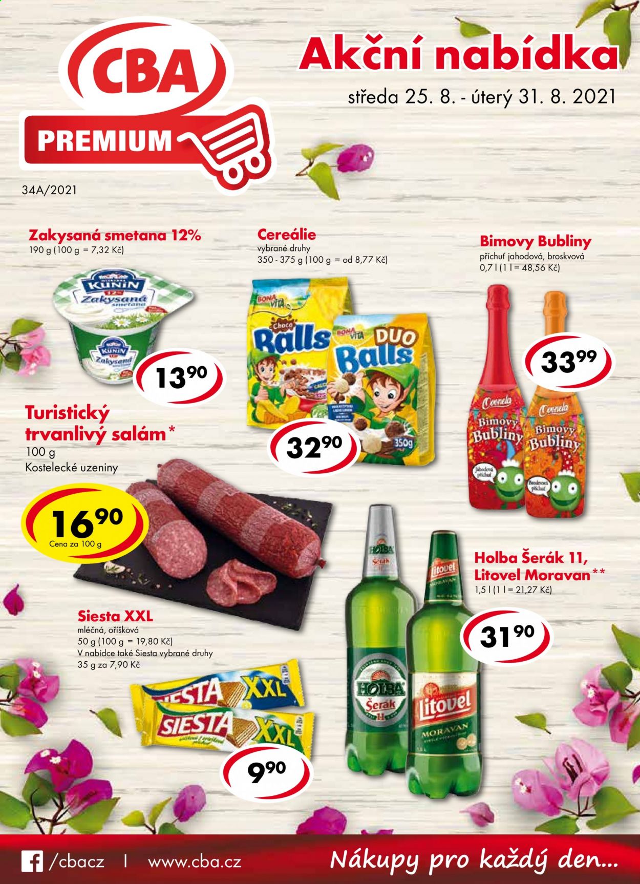 Leták CBA Premium - 25.8.2021 - 31.8.2021. Strana 1