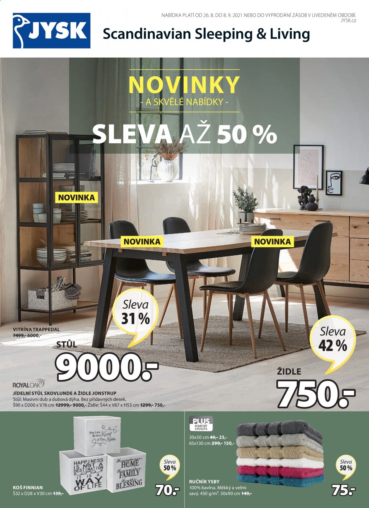 Leták JYSK - 26.8.2021 - 8.9.2021. Strana 1