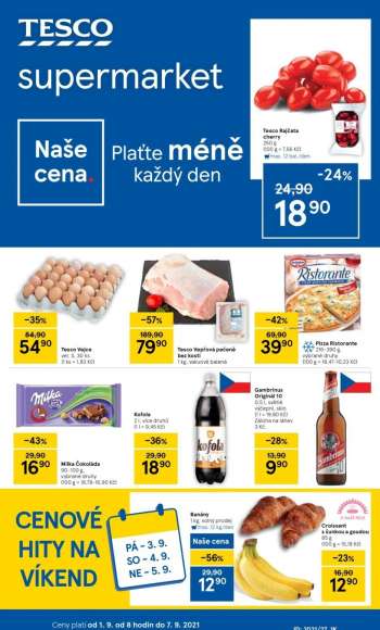 Leták TESCO supermarket - 1.9.2021 - 7.9.2021.