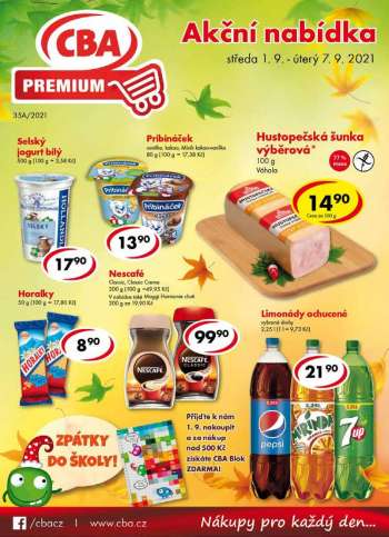 Leták CBA Premium - 1.9.2021 - 7.9.2021.
