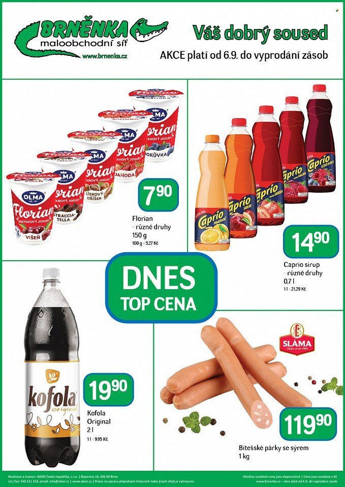 Leták Brněnka. Strana 1