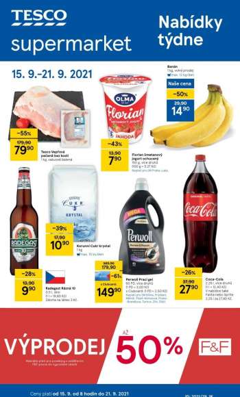Leták TESCO supermarket - 15.9.2021 - 21.9.2021.