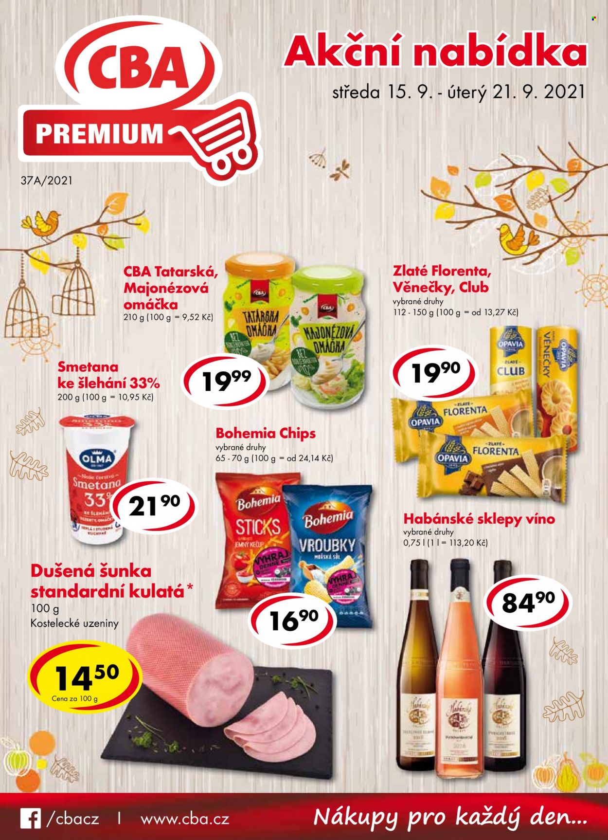 Leták CBA Premium - 15.9.2021 - 21.9.2021. Strana 1