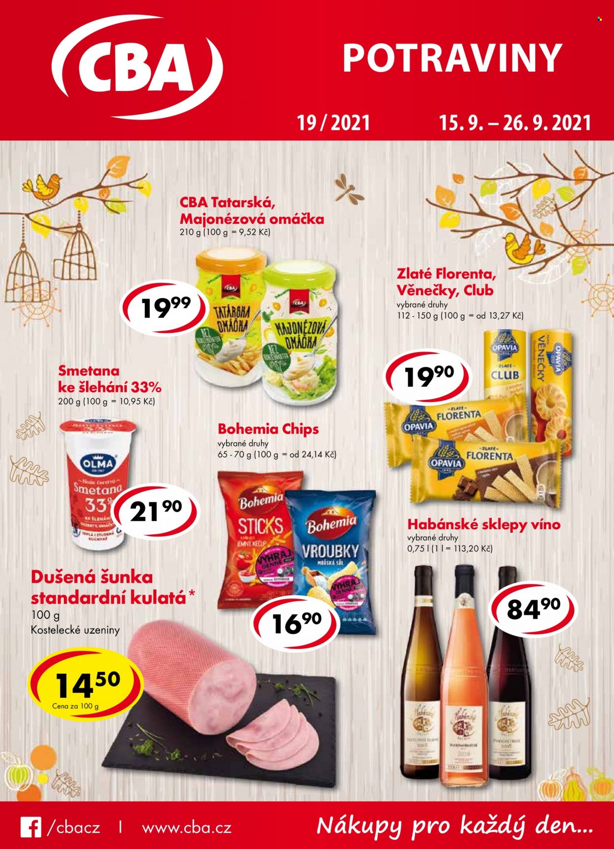 Leták CBA potraviny - 15.9.2021 - 26.9.2021. Strana 1