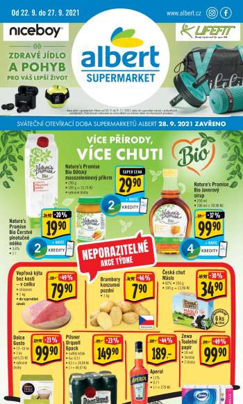 Leták Albert Supermarket - 22.9.2021 - 27.9.2021.