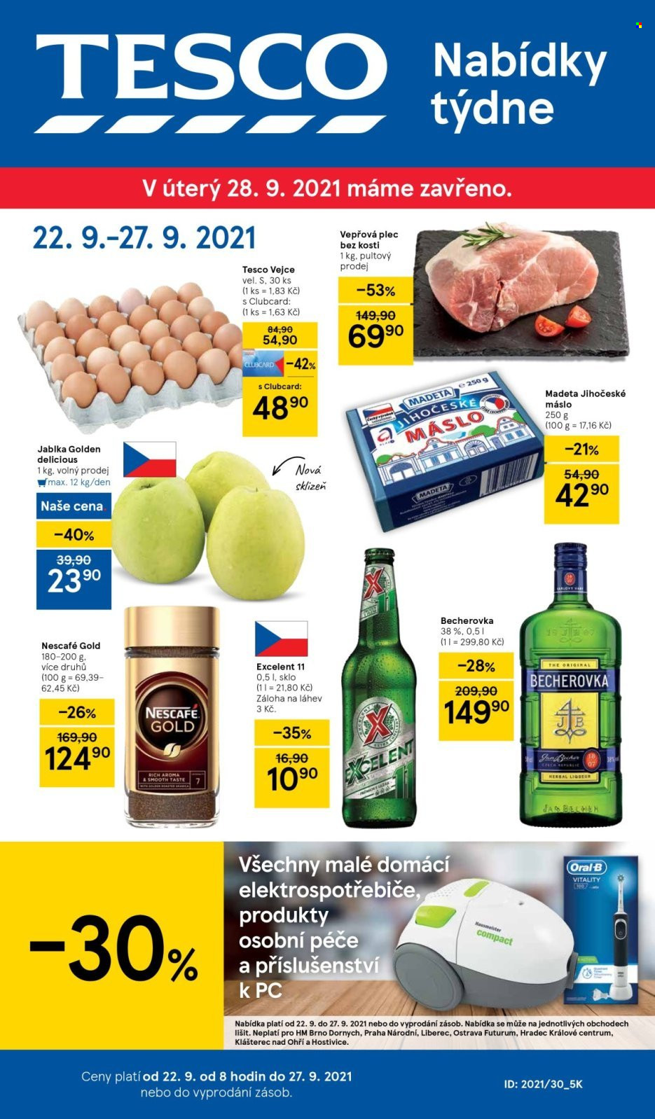 Leták TESCO - 22.9.2021 - 27.9.2021. Strana 1