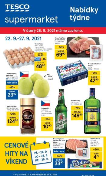 Leták TESCO supermarket - 22.9.2021 - 27.9.2021.