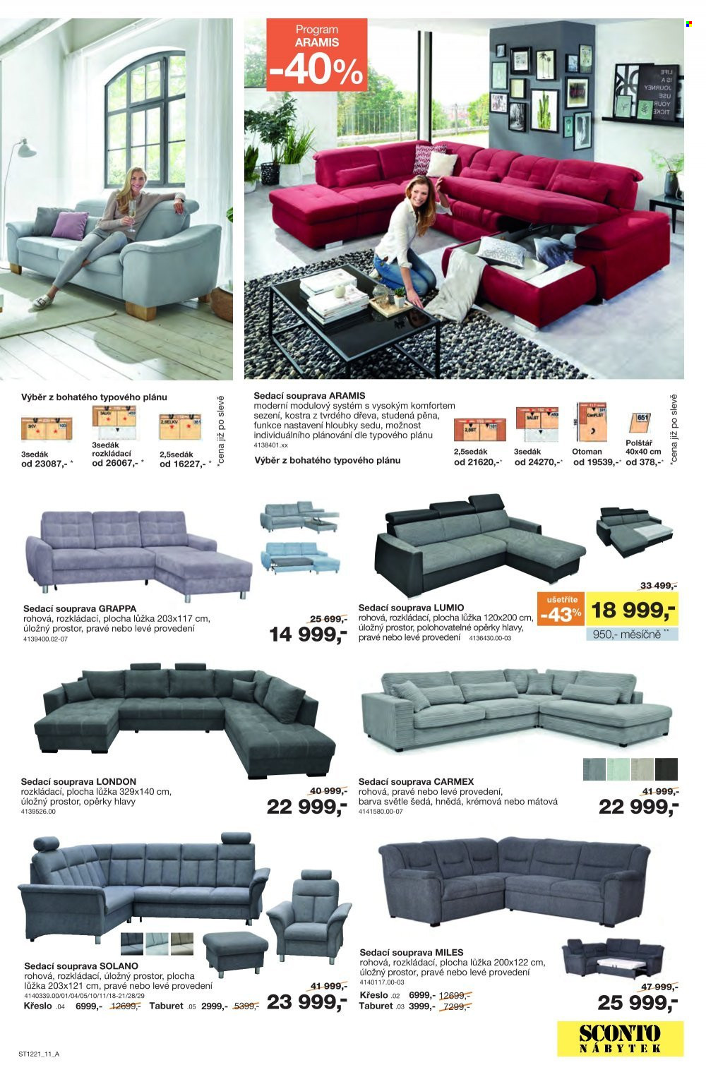 Leták SCONTO NÁBYTEK - 24.9.2021 - 14.10.2021. Strana 11
