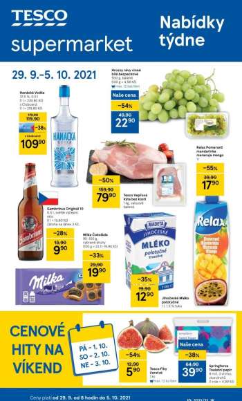 Leták TESCO supermarket - 29.9.2021 - 5.10.2021.