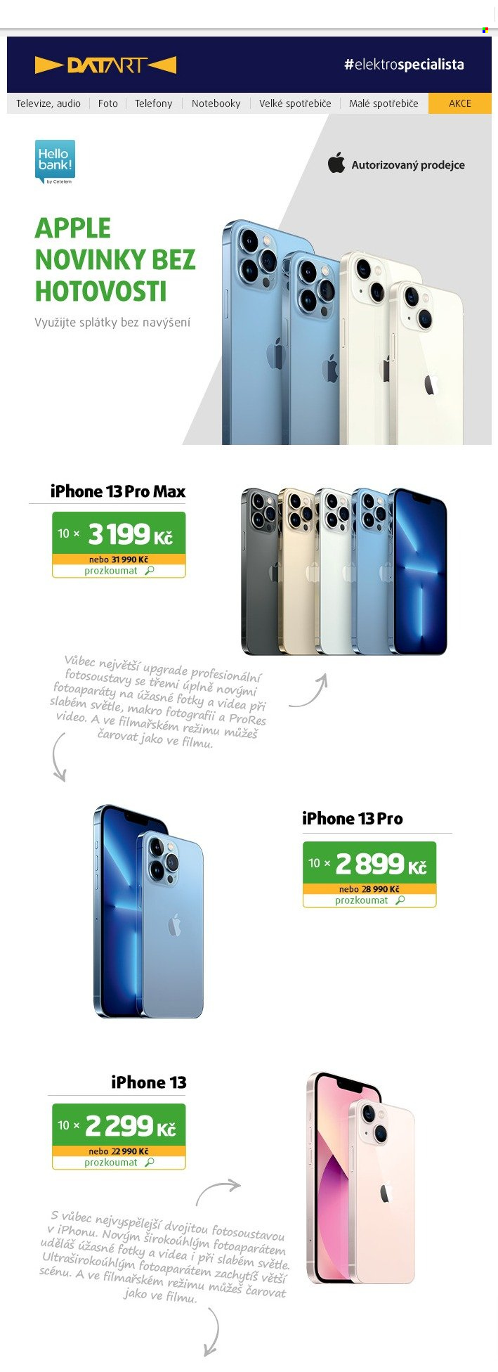 Leták DATART - 27.9.2021 - 30.9.2021. Strana 1
