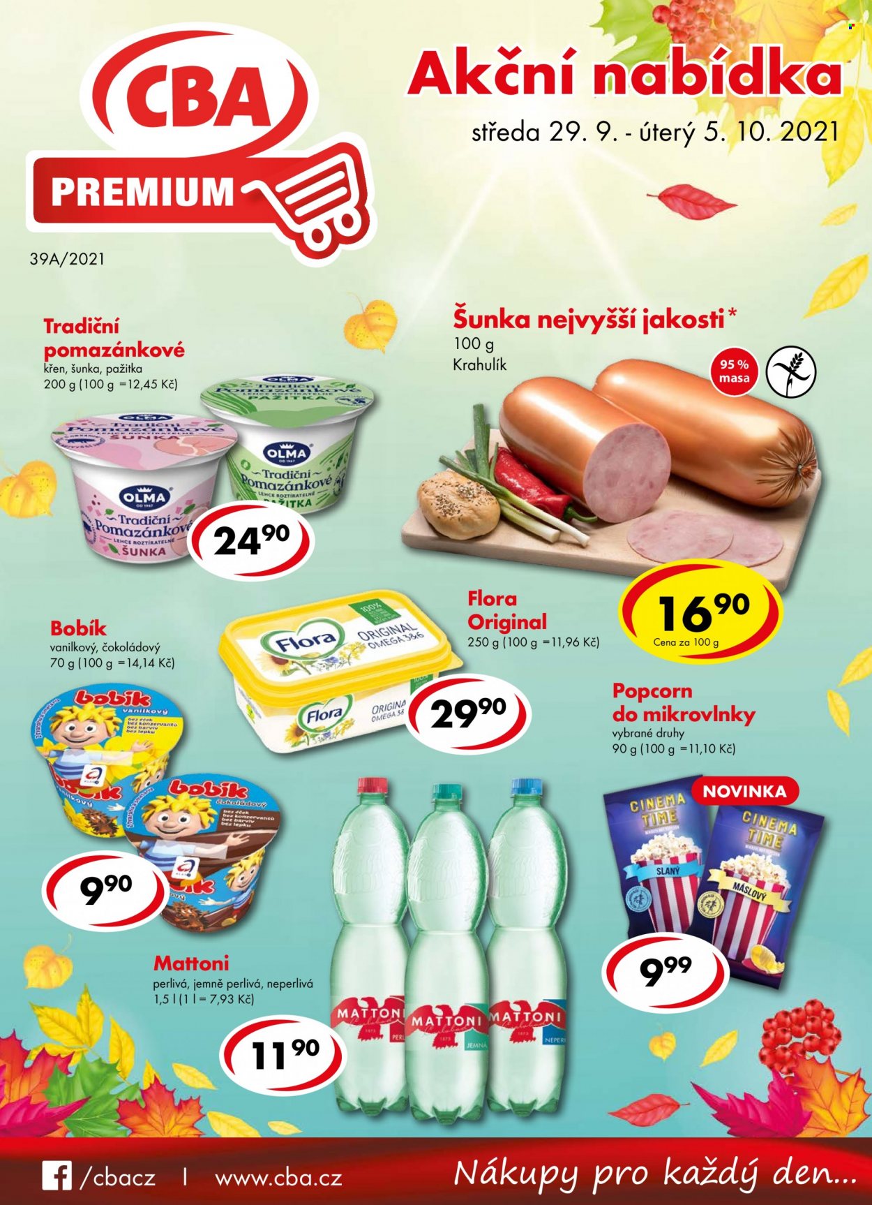 Leták CBA Premium - 29.9.2021 - 5.10.2021. Strana 1